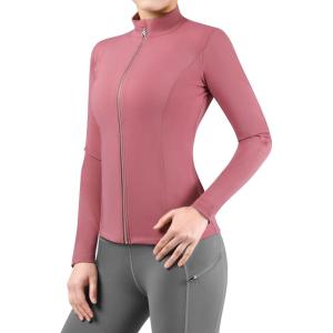Harrison Howard Women’s Equestrian Riding Jacket,Thermal 4-Way Stretch Full-Zip Top with Hidden Pockets for Horse Riding(Dry Rose)