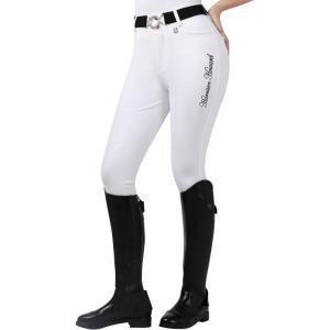 Harrison Howard Full-Seat Silicone Breeches for Women Horse Riding Pants Slip-Resistant Riding Tights Equestrian Women(White)