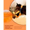 Harrison Howard Fleece Halter Covers for Horses, Set of 9, Prevent Hair Loss Pressure Marks, Padded Horse Halter Fleece Set Black(Bright Orange)