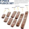 Harrison Howard Fleece Halter Covers for Horses, Set of 9, Prevent Hair Loss Pressure Marks, Padded Horse Halter Fleece Set Black(Brown)