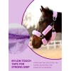 Harrison Howard Fleece Halter Covers for Horses, Set of 9, Prevent Hair Loss Pressure Marks, Padded Horse Halter Fleece Set Black(Light Purple)