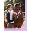 Harrison Howard Fleece Halter Covers for Horses, Set of 9, Prevent Hair Loss Pressure Marks, Padded Horse Halter Fleece Set Black(Light Purple)
