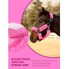 Harrison Howard Fleece Halter Covers for Horses, Set of 9, Prevent Hair Loss Pressure Marks, Padded Horse Halter Fleece Set Black(Magenta)