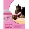Harrison Howard Fleece Halter Covers for Horses, Set of 9, Prevent Hair Loss Pressure Marks, Padded Horse Halter Fleece Set Black(Pastel Pink)