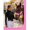 Harrison Howard Fleece Halter Covers for Horses, Set of 9, Prevent Hair Loss Pressure Marks, Padded Horse Halter Fleece Set Black(Pastel Pink)
