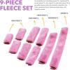 Harrison Howard Fleece Halter Covers for Horses, Set of 9, Prevent Hair Loss Pressure Marks, Padded Horse Halter Fleece Set Black(Pink)