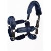 Harrison Howard Fleece Halter Covers for Horses, Set of 9, Prevent Hair Loss Pressure Marks, Padded Horse Halter Fleece Set Black(Trypan Blue)