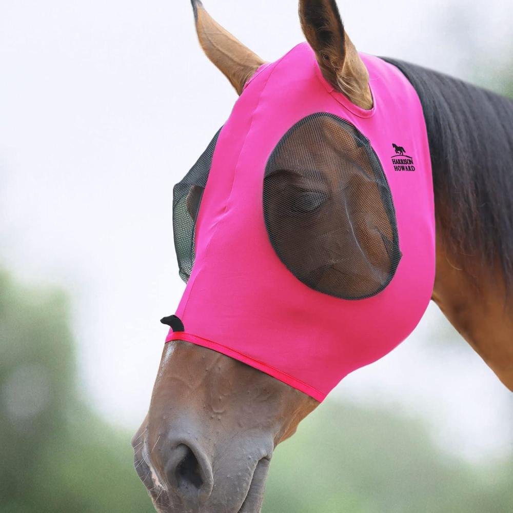 image:imageHarrison Howard Superior Comfort Stretchy Fly Masks Breathable Soft on Skin Without Ear CoversNo EarRose Pink