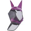 Harrison Howard Pro Luminous Horse Fly Mask Large Eye Space Full Face UV Protection for Horse Coral Orange/Navy S(Dark Magenta)