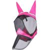 Harrison Howard Pro Luminous Horse Fly Mask Large Eye Space Full Face UV Protection for Horse Coral Orange/Navy S(Flamingo)