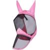 Harrison Howard Pro Luminous Horse Fly Mask Large Eye Space Full Face UV Protection for Horse Coral Orange/Navy S(Light Pink)