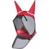 Harrison Howard Pro Luminous Horse Fly Mask Large Eye Space Full Face UV Protection for Horse Coral Orange/Navy S(Red)