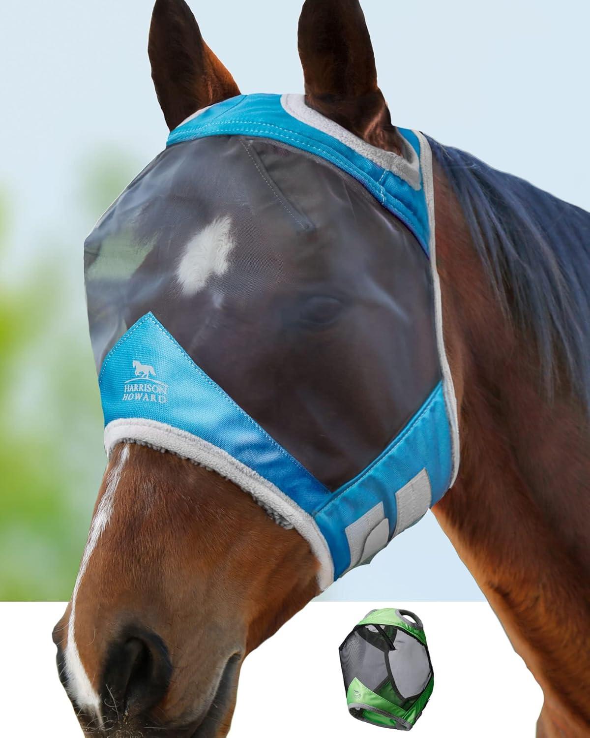 image:imageHarrison Howard CareMaster Pro Luminous Fly Mask Large Eye Space Standard Aquamarine S PonyVoodoo Blue