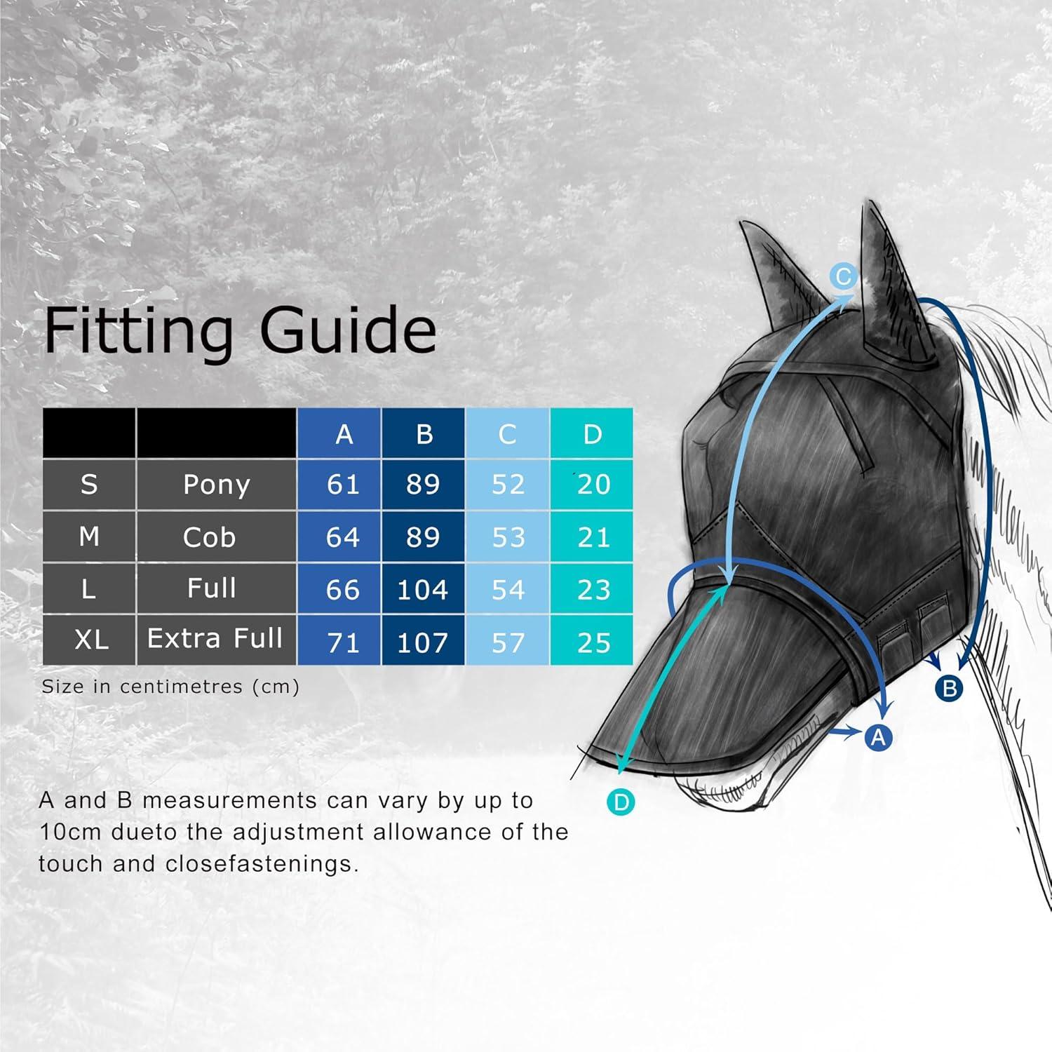image:imageHarrison Howard CareMaster Pro Luminous Horse Fly Mask Large Eye Space Full Face Standard with Nose No Ears Aquamarine S PonyFlamingo