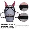 Harrison Howard Pro LumiVista Horse Full Face Fly Mask Large Eye Space Long Nose with Ears UV Protection for Horse Cute Hearts L(Cute Hearts)