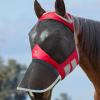 Harrison Howard CareMaster Pro Luminous Horse Fly Mask Large Eye Space Full Face Standard with Nose No Ears Aquamarine S Pony(Ruby)