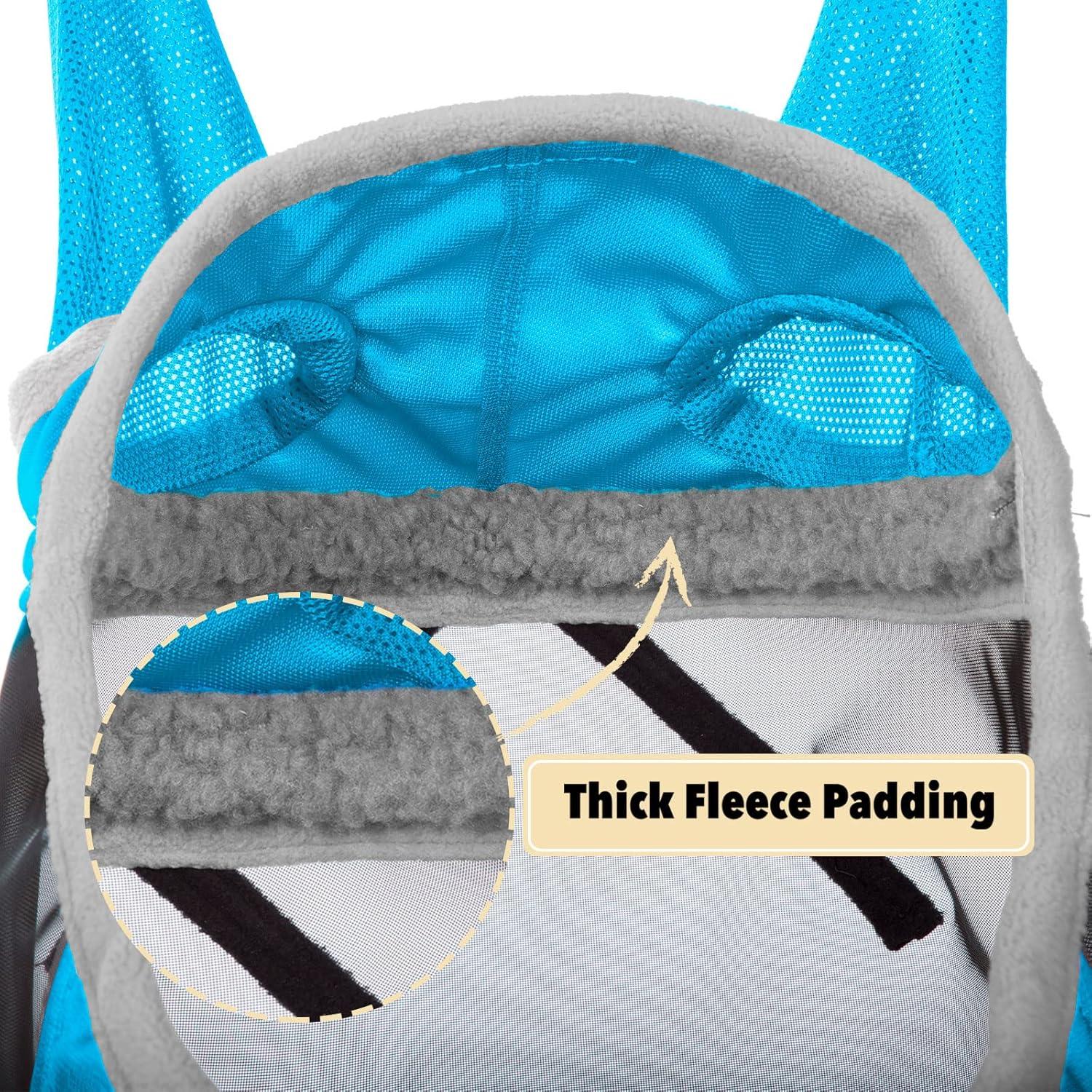 image:imageHarrison Howard Pro Luminous Horse Fly Mask Long Nose with Ears UV Protection for Horse Azure BlueSilver Small PonyAzure BlueSilver
