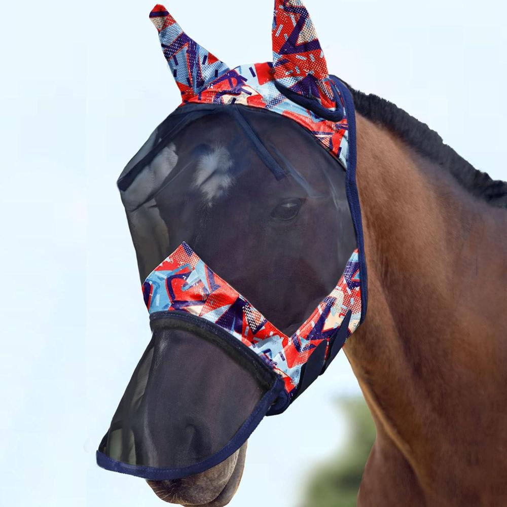 image:imageHarrison Howard LumiVista Horse Fly Mask Long Nose with Ears UV Protection for Horse Green Cactus L Full SizeAbstract Graffiti