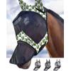 Harrison Howard LumiVista Horse Fly Mask Long Nose with Ears UV Protection for Horse Green Cactus L Full Size(Green Cactus)