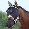 Harrison Howard LumiVista Horse Fly Mask Long Nose with Ears UV Protection for Horse Green Cactus L Full Size(Leopard Print)