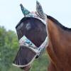 Harrison Howard LumiVista Horse Fly Mask Long Nose with Ears UV Protection for Horse Green Cactus L Full Size(Pastel Mix)