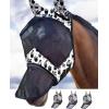 Harrison Howard LumiVista Horse Fly Mask Long Nose with Ears UV Protection for Horse Green Cactus L Full Size(Pine Cones)