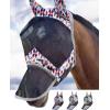 Harrison Howard LumiVista Horse Fly Mask Long Nose with Ears UV Protection for Horse Green Cactus L Full Size(Tribal Rhombus)