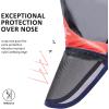 Harrison Howard Pro Luminous Horse Fly Mask Long Nose with Ears UV Protection for Horse Azure Blue/Silver Small Pony(Coral Orange/Navy)