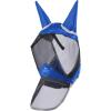 Harrison Howard Pro Luminous Horse Fly Mask Long Nose with Ears UV Protection for Horse Azure Blue/Silver Small Pony(Signature Blue)