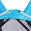 Harrison Howard Pro Luminous Horse Fly Mask Long Nose with Ears UV Protection for Horse Azure Blue/Silver Small Pony(Sky Blue)