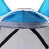 Harrison Howard Pro Luminous Horse Fly Mask Long Nose with Ears UV Protection for Horse Azure Blue/Silver Small Pony(Sky Blue)