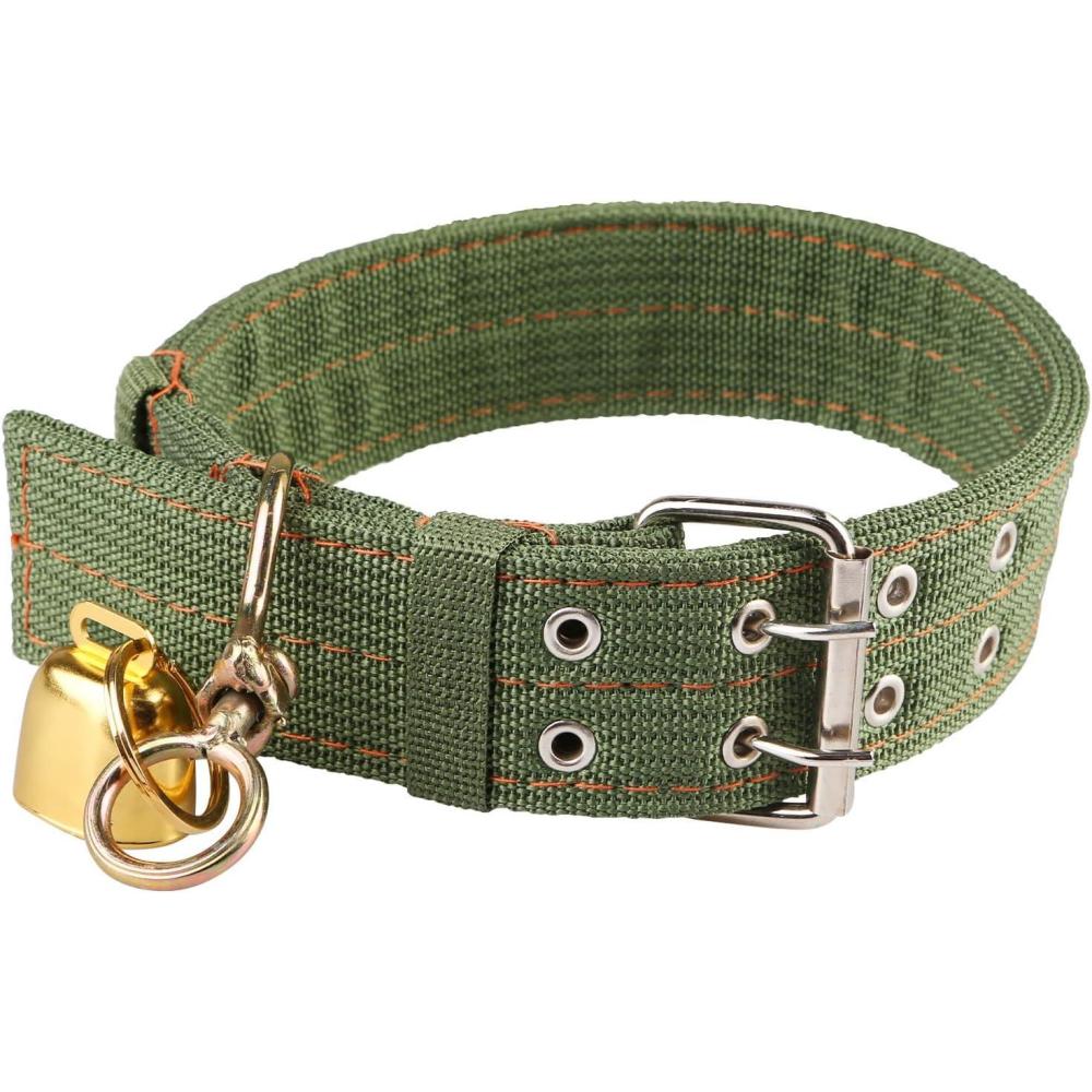 image:imageHarrison Howard Cattle Collar Thick Canvas Cow Neck Strap Adjustable Nylon Thickened Cow Collar Collar with Cow Bell for Horse Sheep Cattle Dog Etc Farm Animals Pets 59 Inch