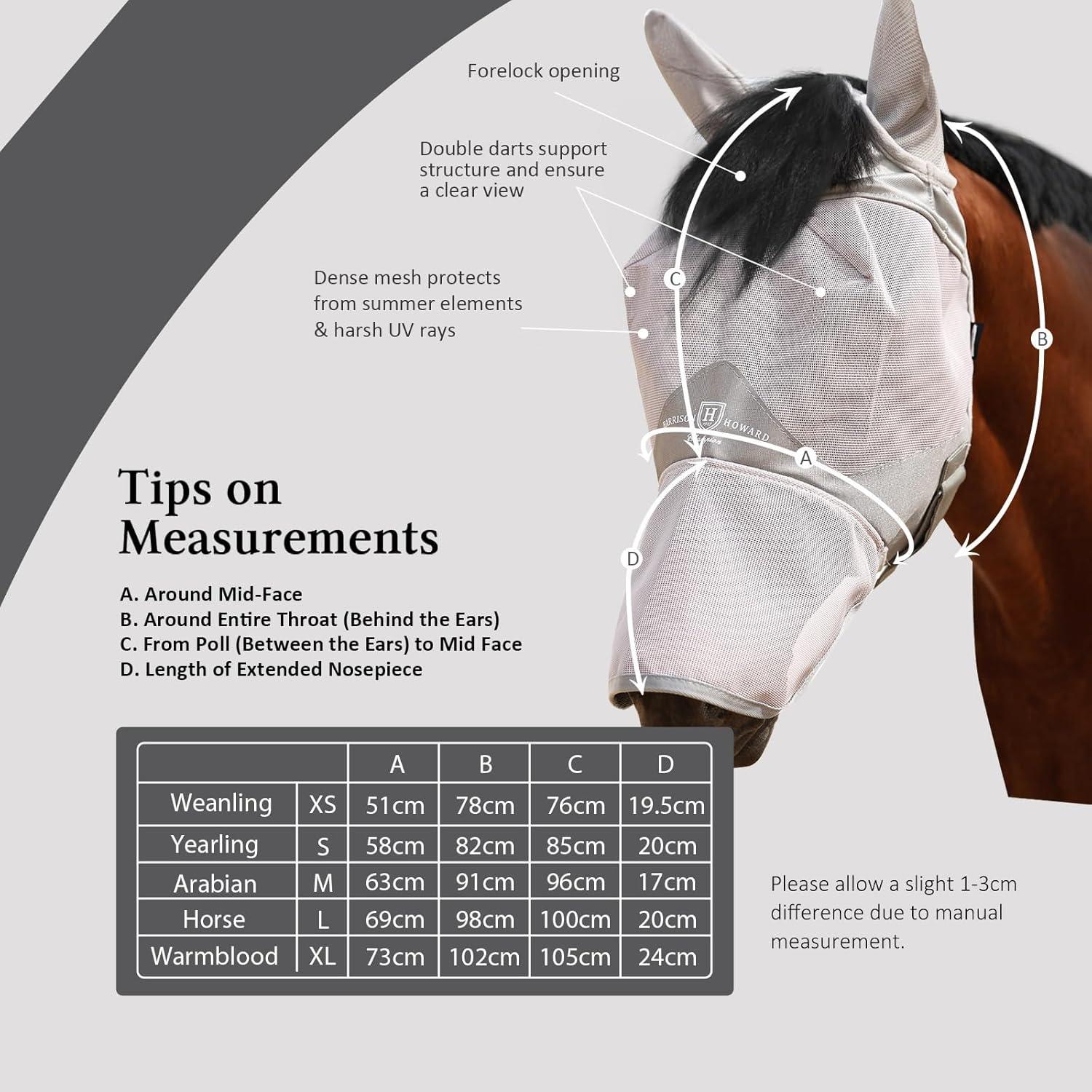 image:imageHarrison Howard Full Face Horse Fly Mask UV Protection and Breathable for Equine Use Comfortable Magenta XSGrey