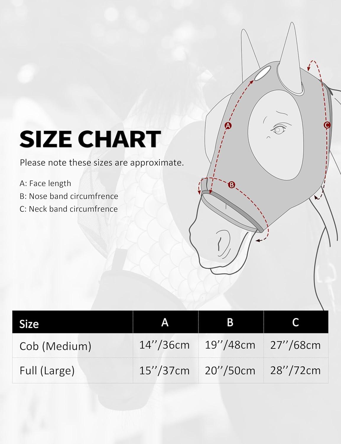 image:imageHarrison Howard Stretch Fly Mask with Forelock Opening and Patterns Comfortable Breathable Snug Fitting Horse Fly Mask Leopard MLuminous Stars