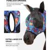 Harrison Howard Stretch Fly Mask with Forelock Opening and Patterns Comfortable Breathable Snug Fitting Horse Fly Mask Leopard M(Butterfly)