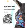 Harrison Howard Stretch Fly Mask with Forelock Opening and Patterns Comfortable Breathable Snug Fitting Horse Fly Mask Leopard M(Butterfly)