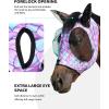 Harrison Howard Stretch Fly Mask with Forelock Opening and Patterns Comfortable Breathable Snug Fitting Horse Fly Mask Leopard M(Fish Scale)