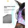 Harrison Howard Stretch Fly Mask with Forelock Opening and Patterns Comfortable Breathable Snug Fitting Horse Fly Mask Leopard M(Fish Scale)