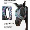 Harrison Howard Stretch Fly Mask with Forelock Opening and Patterns Comfortable Breathable Snug Fitting Horse Fly Mask Leopard M(Leopard)