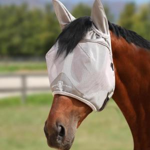 Harrison Howard Half Face Horse Fly Mask UV Protection and Breathable for Equine Use Comfortable Mint M(Grey)