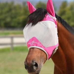 Harrison Howard Half Face Horse Fly Mask UV Protection and Breathable for Equine Use Comfortable Mint M(Magenta)