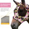 Harrison Howard Super Comfort Stretchy Fly Mask Large Eye Space with UV Protection Soft on Skin with Breathability Star Medium(Blossom Vibe)