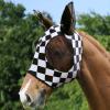 Harrison Howard Super Comfort Stretchy Fly Mask Large Eye Space with UV Protection Soft on Skin with Breathability Star Medium(Checker Board)