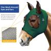 Harrison Howard Super Comfort Stretchy Fly Mask Large Eye Space with UV Protection Soft on Skin with Breathability Star Medium(Deep Green)