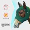 Harrison Howard Super Comfort Stretchy Fly Mask Large Eye Space with UV Protection Soft on Skin with Breathability Star Medium(Deep Green)