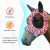 Harrison Howard Super Comfort Stretchy Fly Mask Large Eye Space with UV Protection Soft on Skin with Breathability Star Medium(Flag Grid)
