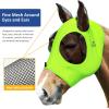 Harrison Howard Super Comfort Stretchy Fly Mask Large Eye Space with UV Protection Soft on Skin with Breathability Star Medium(Fluro-Lime)