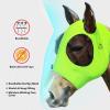 Harrison Howard Super Comfort Stretchy Fly Mask Large Eye Space with UV Protection Soft on Skin with Breathability Star Medium(Fluro-Lime)