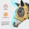 Harrison Howard Super Comfort Stretchy Fly Mask Large Eye Space with UV Protection Soft on Skin with Breathability Star Medium(Golden Shape)