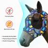 Harrison Howard Super Comfort Stretchy Fly Mask Large Eye Space with UV Protection Soft on Skin with Breathability Star Medium(Graffiti Mix)